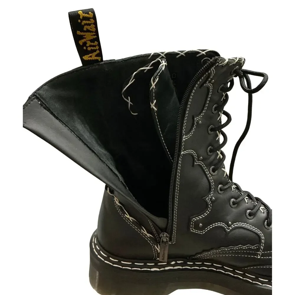 Dr. Martens Jadon Hi Boot Gothic Americana Leather Platforms Black Men’s Size 14